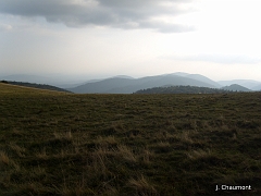 Magnifique vue en direction du sud, au sommet de la chaume du Ballon d'Alsace